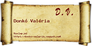 Donkó Valéria névjegykártya